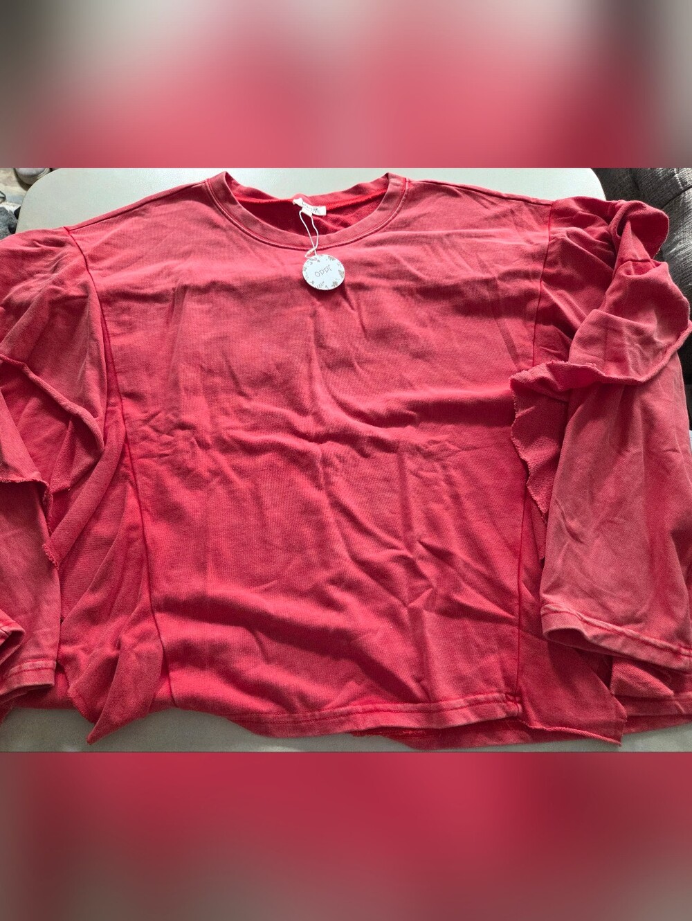 NWT ODDY MISSES PLUS SZ 3XL Red Women's Long Sleeve Sweatshirt